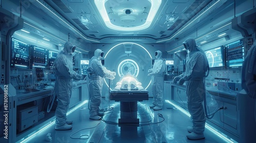 Advanced Medical Procedure in Futuristic Lab