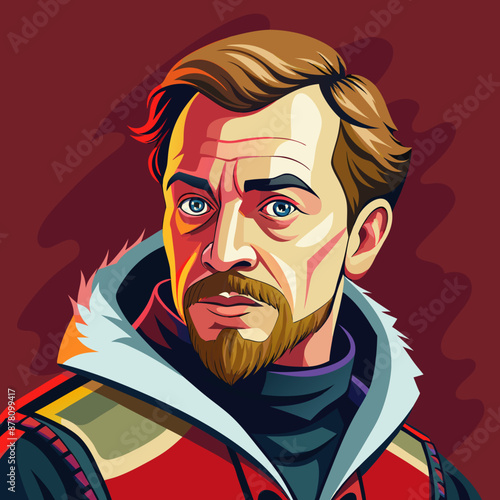 illustration of russian man