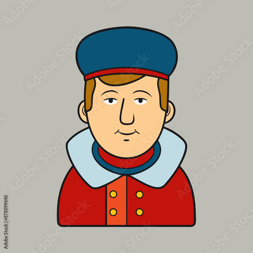 illustration of russian man