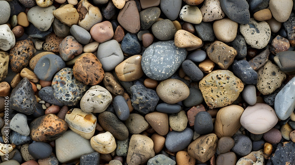 Close-Up of Colorful River Pebbles and Stones, Natural Rock Texture Background
Close-Up of Colorful River Pebbles and Stones, Natural Rock Texture Background