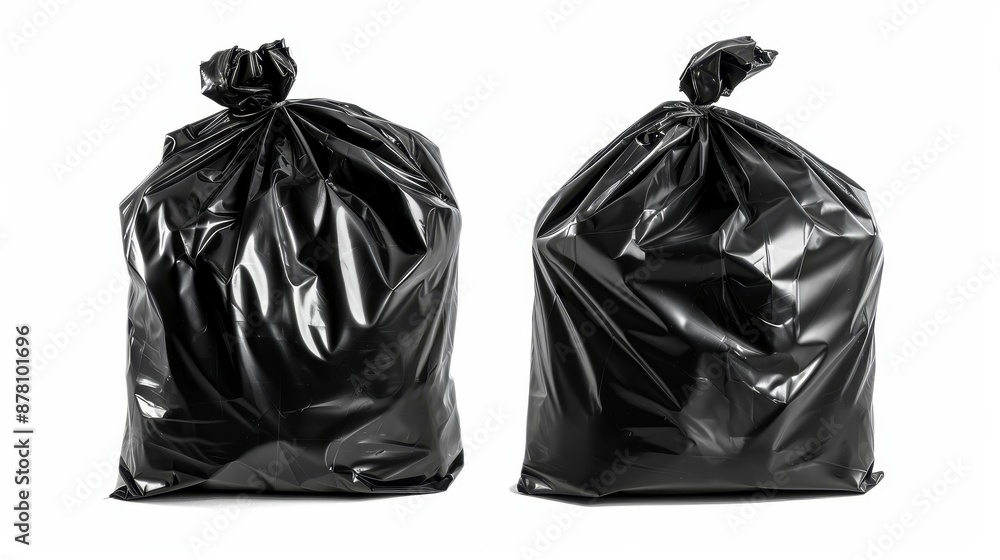 Close up of a Garbage bag on white background,plastic bag for trash waste,Waiting for the rubbish keeper officers to take them away,Waste management,waste management and recycling concept. Close up of a Garbage bag on white background,plastic bag for trash waste,Waiting for the rubbish keeper officers to take them away,Waste management,waste management and recycling concept.