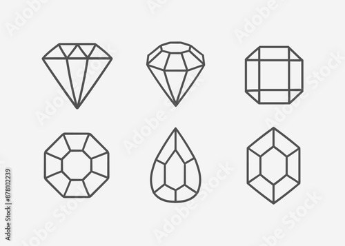 Vector Illustration of a Hand Drawn Diamond Doodle