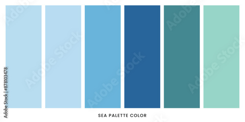 Sea color palette set vector