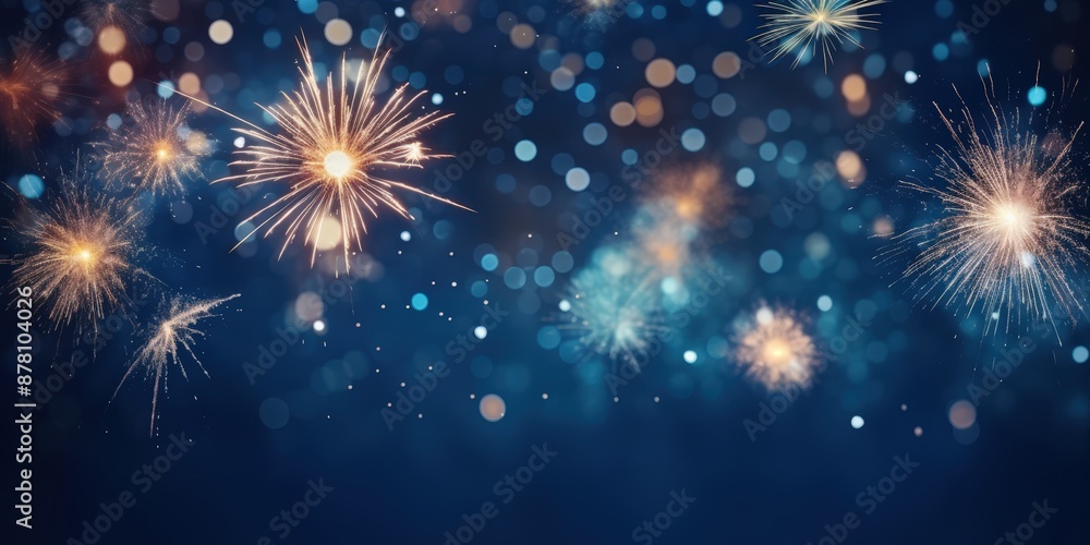Sparkling Fireworks Display in the Night Sky,Happy New Year, Beautiful creative holiday background with fireworks and Sparkling Sparkling Fireworks Display in the Night Sky,Happy New Year, Beautiful creative holiday background with fireworks and Sparkling