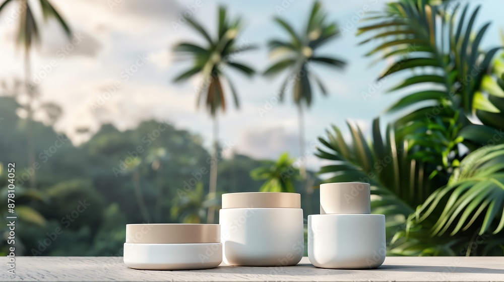 skincare product mockup with nature background skincare product mockup with nature background
