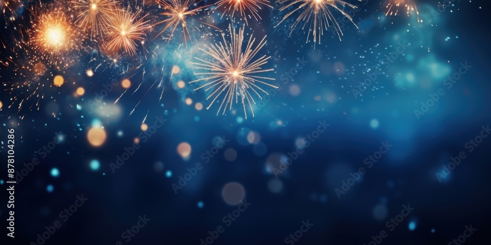 Sparkling Fireworks Display in the Night Sky,Happy New Year, Beautiful creative holiday background with fireworks and Sparkling Sparkling Fireworks Display in the Night Sky,Happy New Year, Beautiful creative holiday background with fireworks and Sparkling
