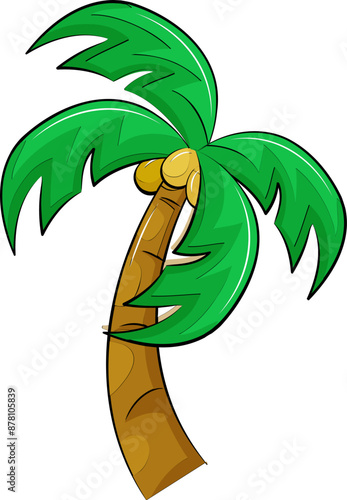 Flat Illustration Of Coconut Element.