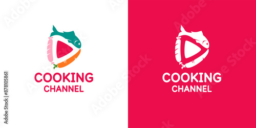 The emblem of the culinary channel. An image for the kitchen channel. A simple stylish illustration for cooking. A modern sign.