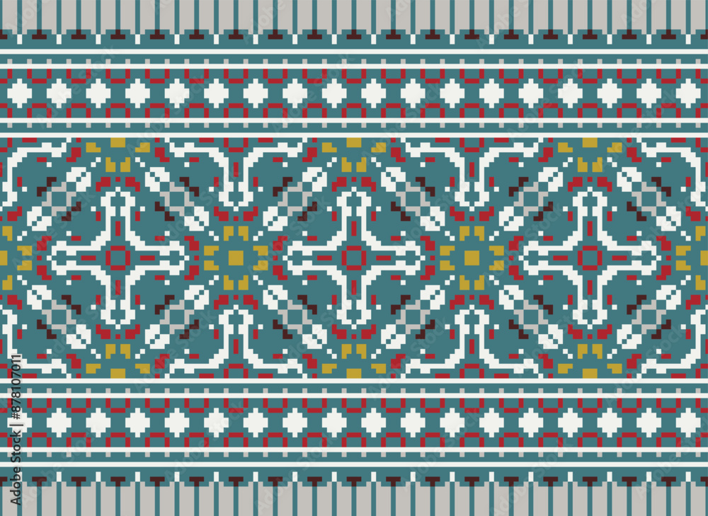 Naklejka premium Tribal striped seamless pattern. Aztec geometric black-white background. Can be used in fabric design for clothes, accessories, decorative paper, wrapping,