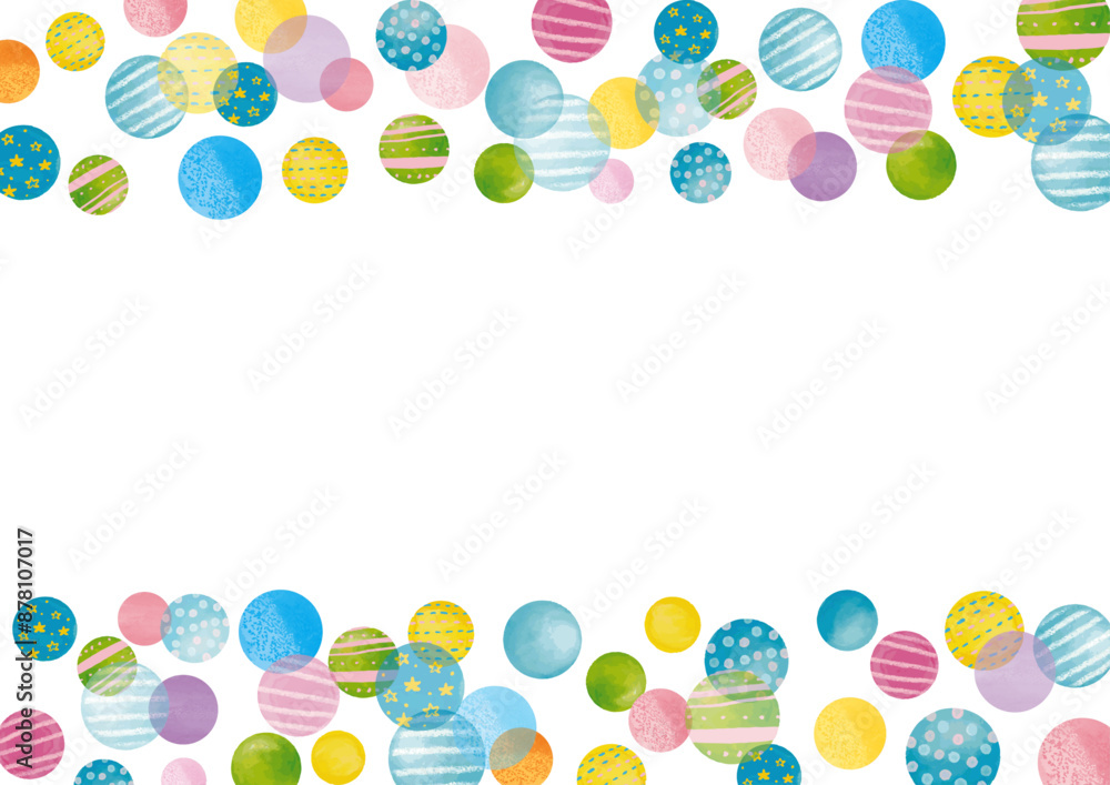 水彩風　ガーリーなドットフレーム4