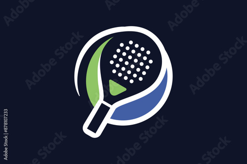 Padel logo padel Racket with ball logo design vector
