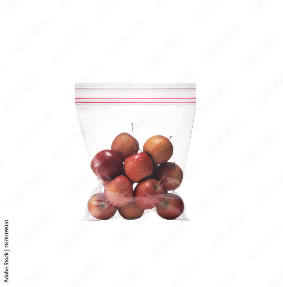 Obraz premium 사과가 들어있는 지퍼백이 잠겨있다.