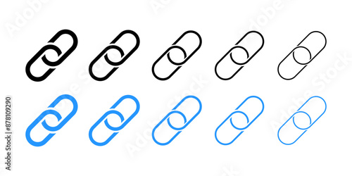 Binding Set Icons. Silhouette and Flat style. Vector icons.