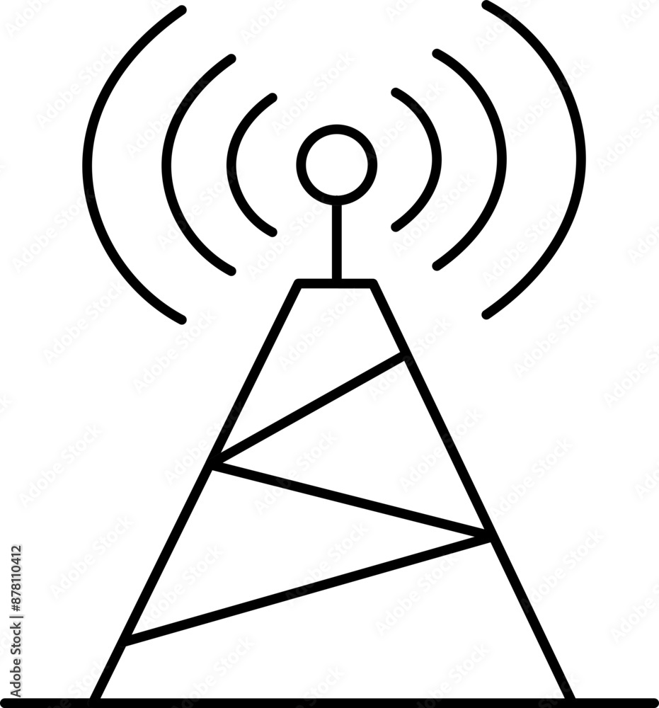 Line Art Signal tower icon or symbol. Line Art Signal tower icon or symbol.