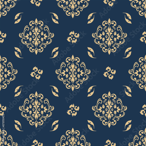 damask pattern vector Perfect for bed sheets, carpets, and wallpapers, the seamless, vintage patterns add a touch of classic luxury to any fabric.