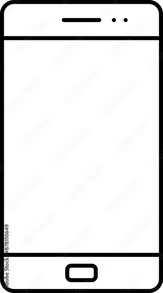 Thin Line illustration of Smartphone Icon. Thin Line illustration of Smartphone Icon.