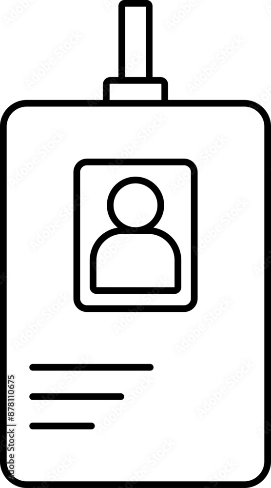 Isolated ID Card Linear Icon. Isolated ID Card Linear Icon.