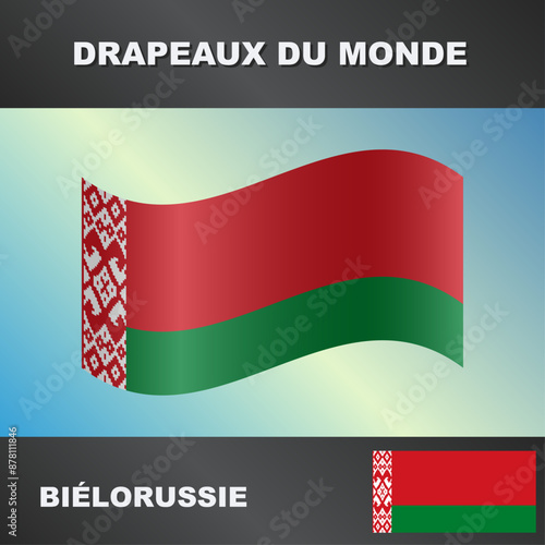 Drapeau ondulé par le vent de Bielorussie