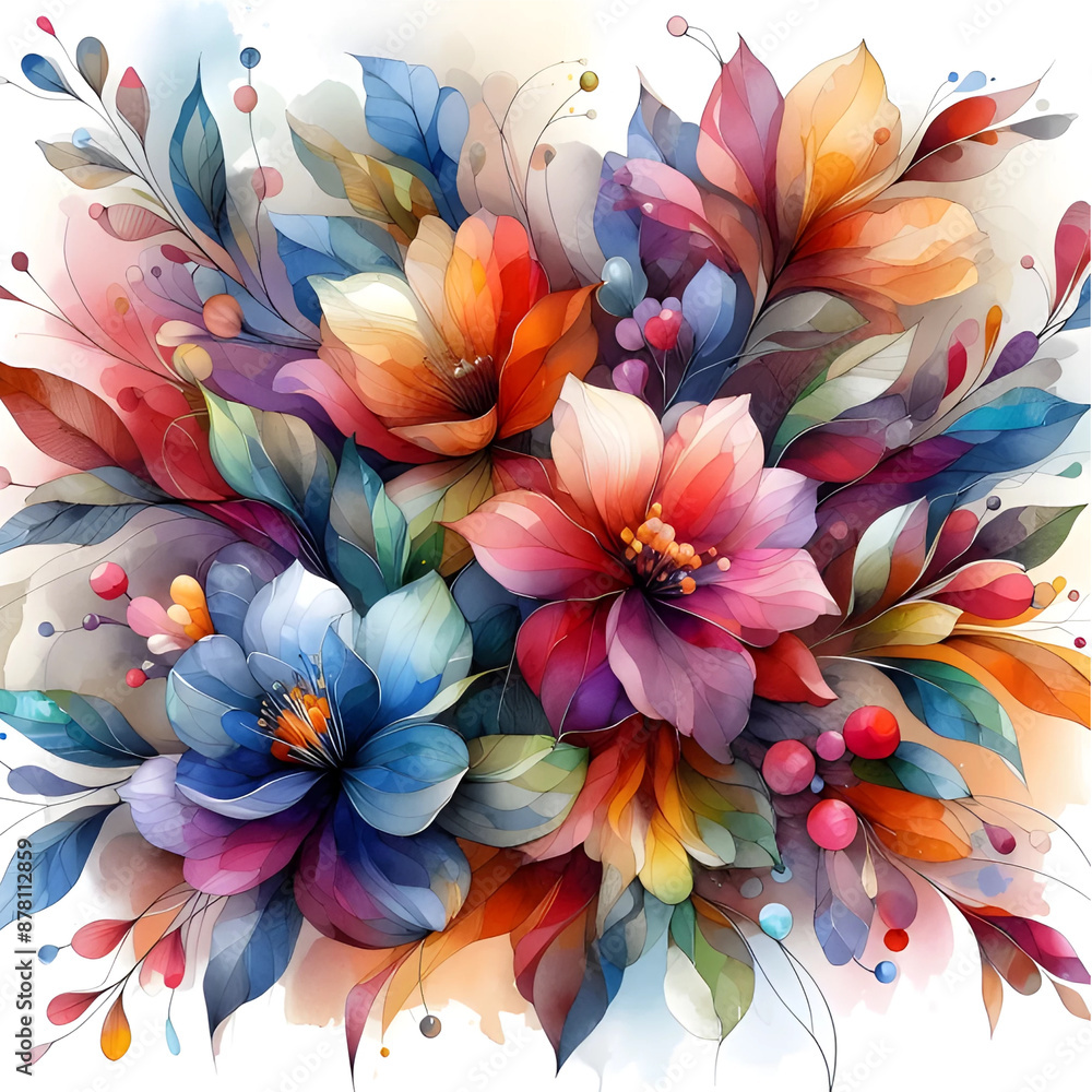 Hand painted watercolor flowers Hand painted watercolor flowers