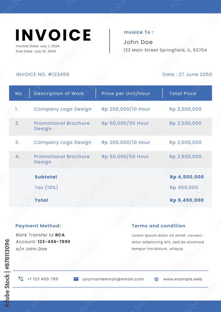 Professional Freelancers Invoice Template Design Professional Freelancers Invoice Template Design