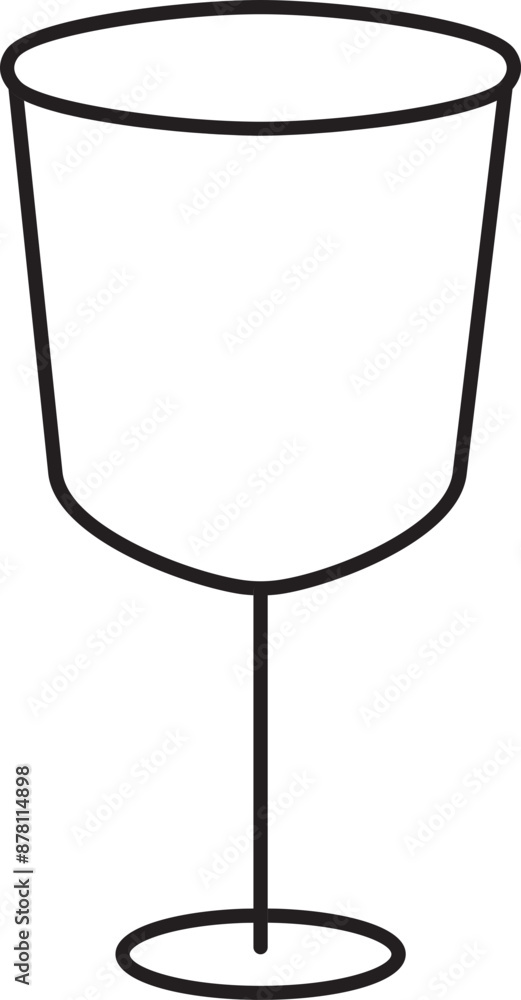 Isolated Wineglass Icon in Linear Style. Isolated Wineglass Icon in Linear Style.