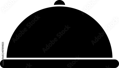 Black Cloche Isolated Icon in Flat Style.