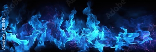 Abstract Blue and Purple Flames Background