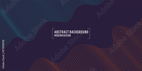 Wavy, wriggling lines on a dark background. Abstract background with amorphous shapes. A template for placing text and information. Beautiful stylish design.