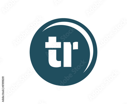 TR sport emblem or team logotype. Ball logo with a combination of Initial letter T and R for balls shop, sports company, training, club badge.