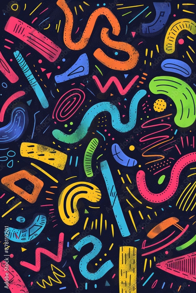 Bright letters scattered across a dark background Bright letters scattered across a dark background