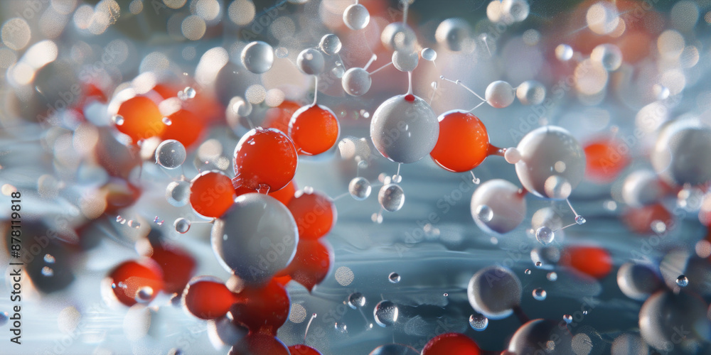 A bunch of red and white balls floating in calm water A bunch of red and white balls floating in calm water