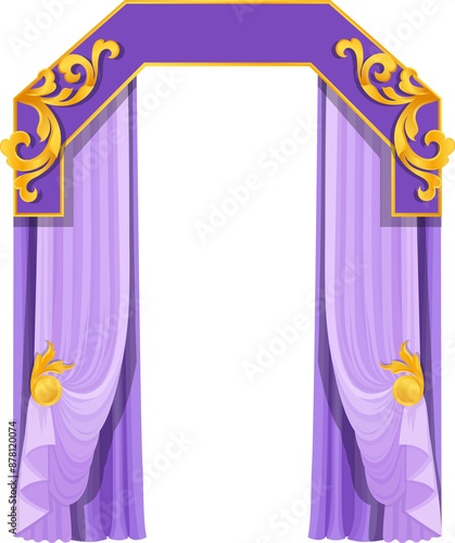 Curtains Purple, curtains in victorian style and Thai style.