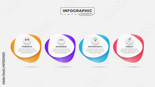 Swot analysis infographic template with icons