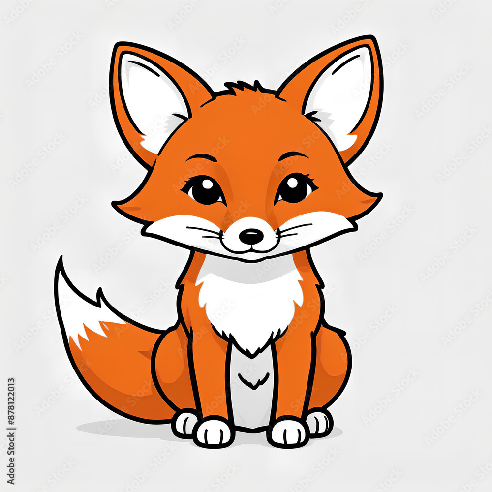Obraz premium cute fox mascot kawaii style