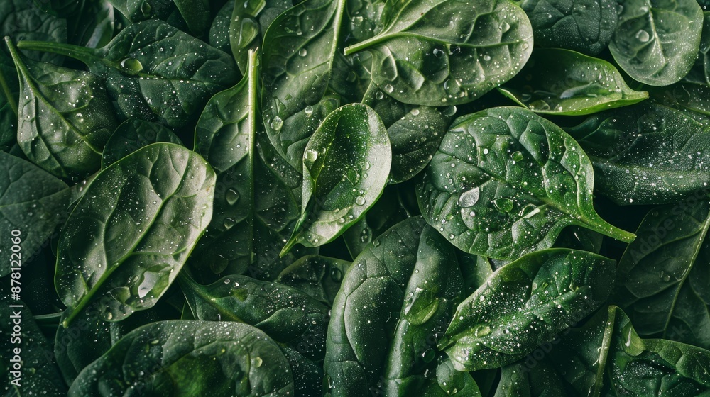 Macro Photography of Spinach Texture