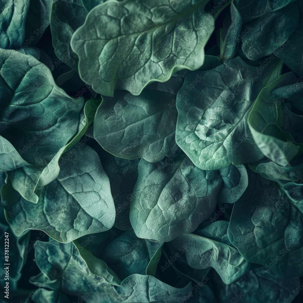 Macro Photography of Spinach Texture Macro Photography of Spinach Texture