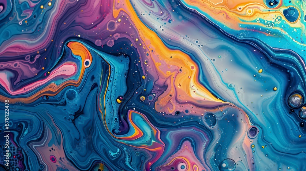 Swirling colors create a marbled, abstract pattern Swirling colors create a marbled, abstract pattern