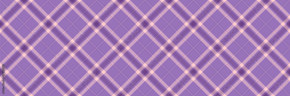 Repeat textile check fabric, sensual plaid tartan texture. Filigree background vector seamless pattern in violet and light colors. Repeat textile check fabric, sensual plaid tartan texture. Filigree background vector seamless pattern in violet and light colors.