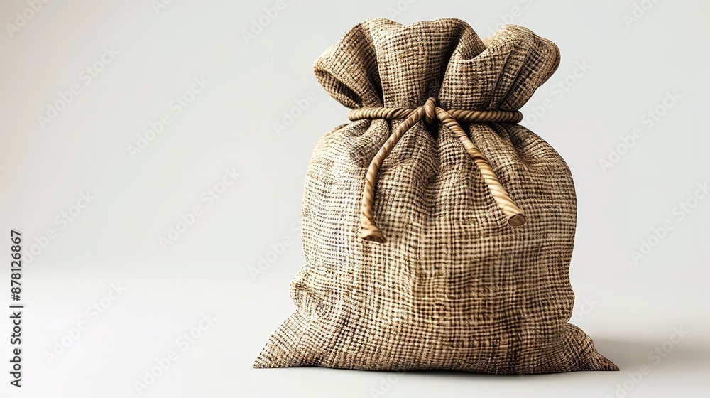 **A money bag with a dollar sign isolated on a solid white background **A money bag with a dollar sign isolated on a solid white background