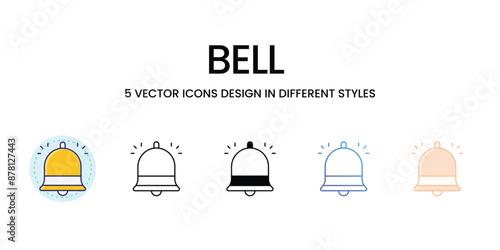 Bell icons vector set stock illustration 