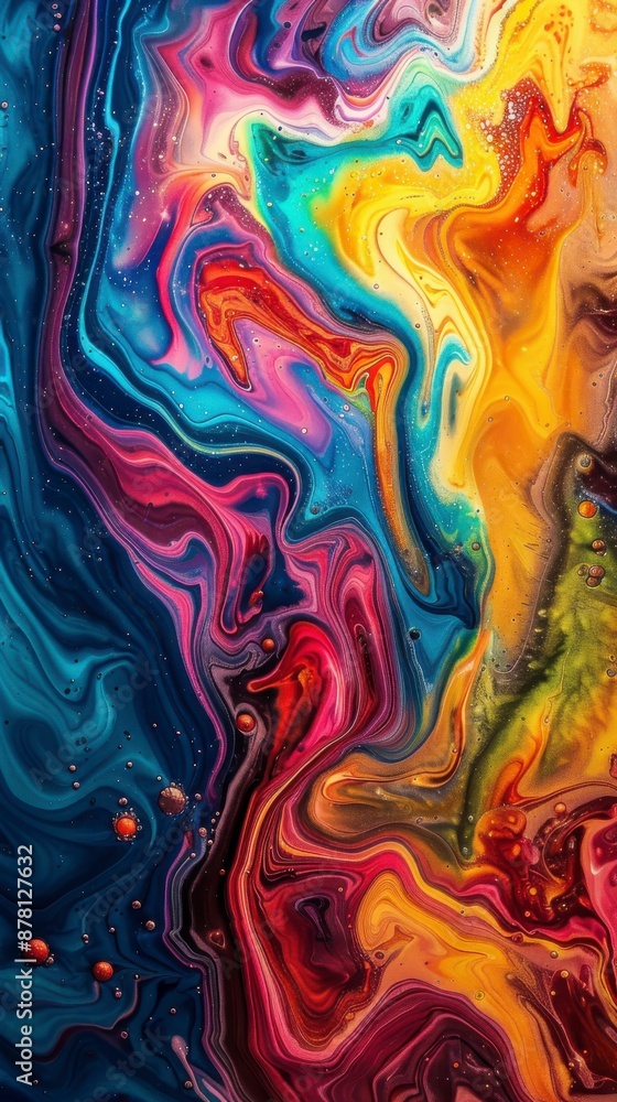 Swirling colorful paint creates an abstract pattern Swirling colorful paint creates an abstract pattern