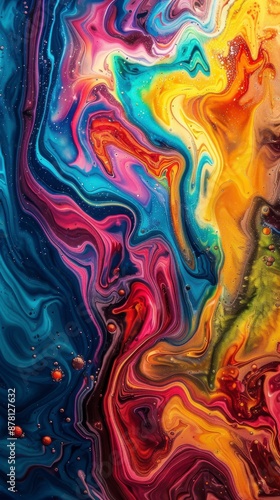 Wallpaper Mural Swirling colorful paint creates an abstract pattern Torontodigital.ca