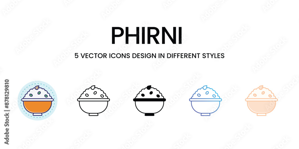 Phirni icons vector set stock illustration Phirni icons vector set stock illustration