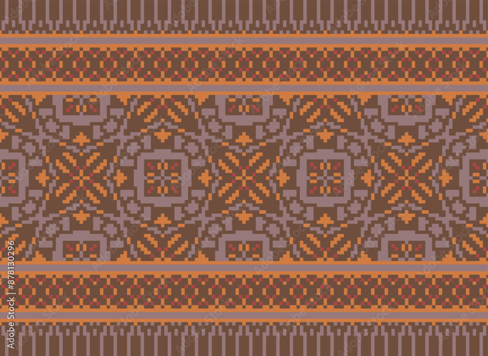 Geometric ethnic oriental seamless pattern traditional Design for background,carpet,wallpaper.clothing,wrapping,Batik fabric,Vector illustration.embroidery style - Sadu, sadou, Geometric ethnic oriental seamless pattern traditional Design for background,carpet,wallpaper.clothing,wrapping,Batik fabric,Vector illustration.embroidery style - Sadu, sadou,