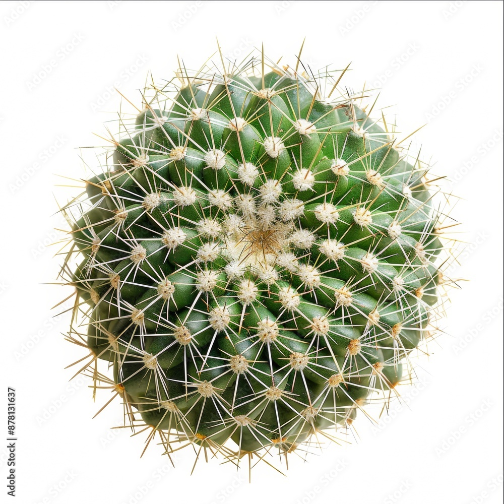 Top view of a green cactus isolated on a white background. Top view of a green cactus isolated on a white background.