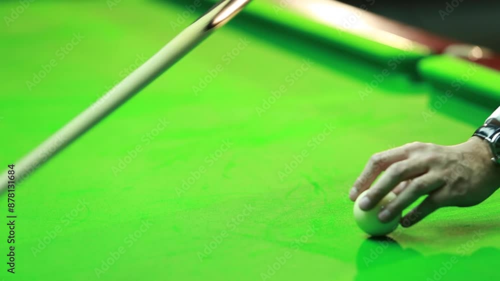 Snooker balls on the table at snooker club Snooker balls on the table at snooker club