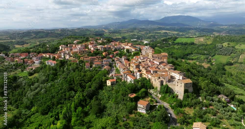 Stimigliano Comune In The Province Of Rieti, Italy - Aerial Drone Shot Stimigliano Comune In The Province Of Rieti, Italy - Aerial Drone Shot