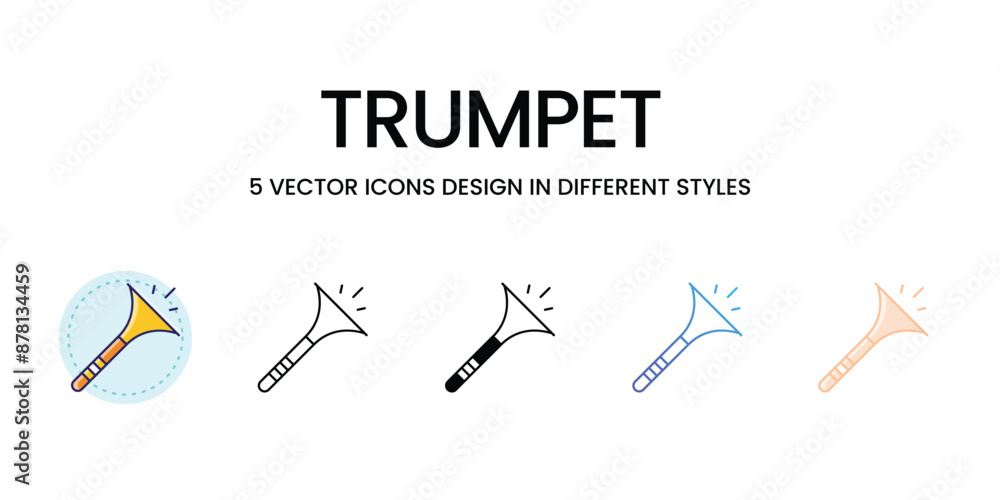 Trumpet icons vector set stock illustration Trumpet icons vector set stock illustration