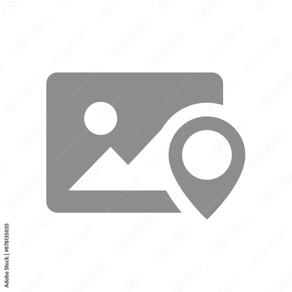 Famous place and landmark location. Map pin for view or monument symbol. Famous place and landmark location. Map pin for view or monument symbol.