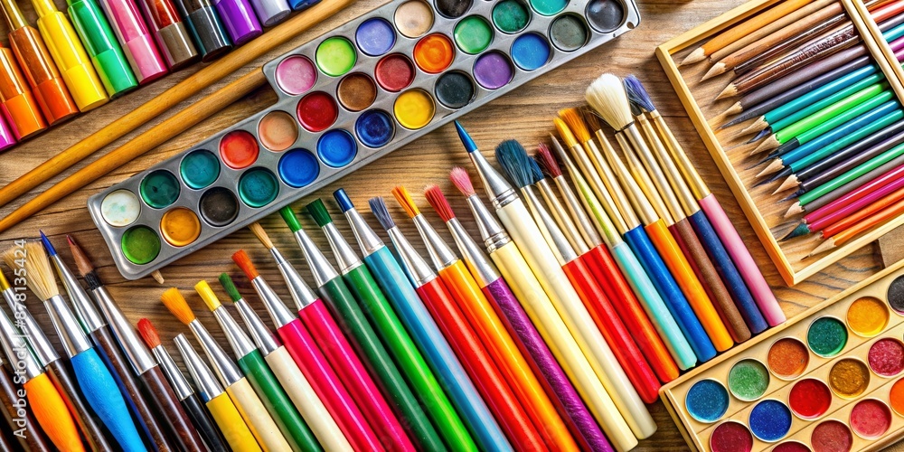 Naklejka premium pencils in a box